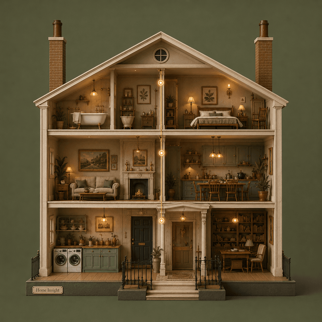 Assistant mode — a cutaway Georgian house.