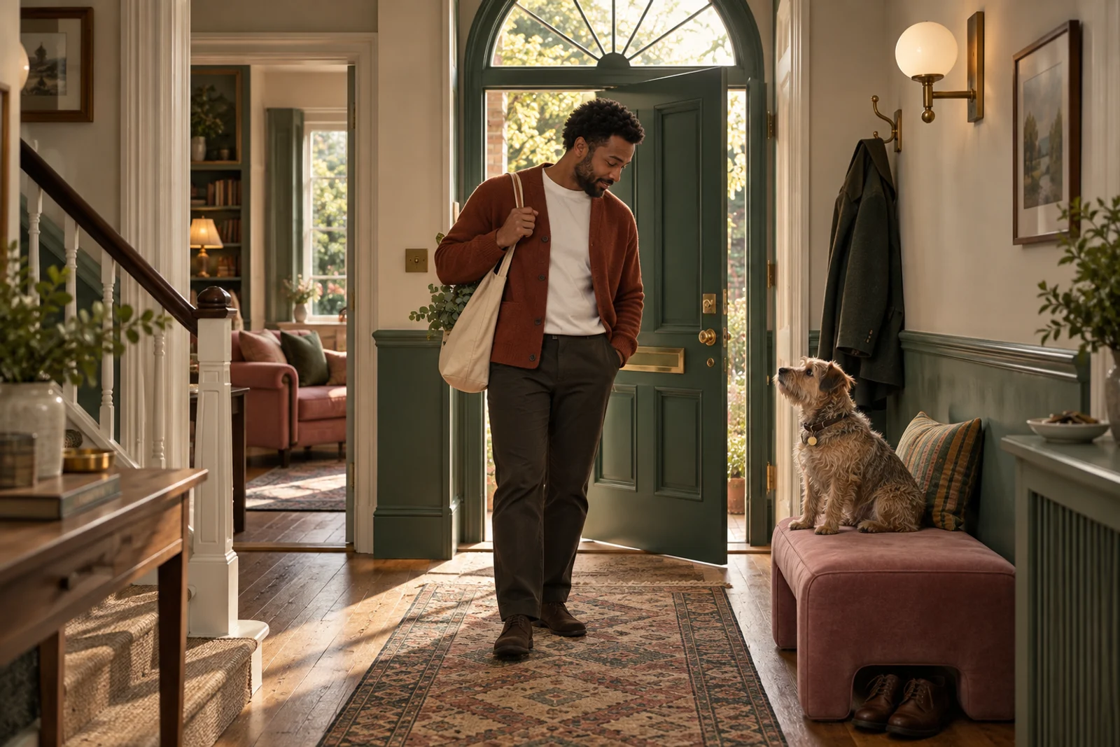 Arriving home with the dog: less remembering, more living.